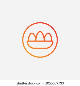 Outline egg icon.gradient illustration isolated vector sign symbol