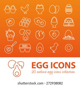 outline egg icons