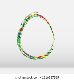 The outline of an egg made with a colored brush is perfect for a logo or a postcard.