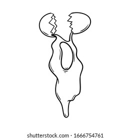 outline egg vector illustration retro