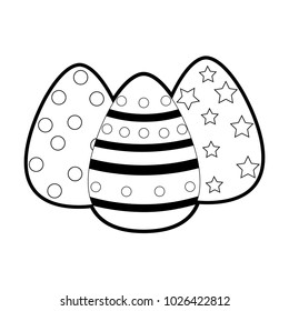 outline eggs easter decoration to holiday celebration