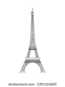 Esquema de la Torre Eiffel sobre un fondo blanco
