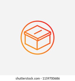 Outline election box icon illustration,vector vote sign symbol