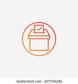 Outline election box icon.gradient illustration vector sign symbol