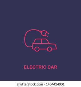 Outline electric car icon.electric car vector illustration. Symbol for web and mobile