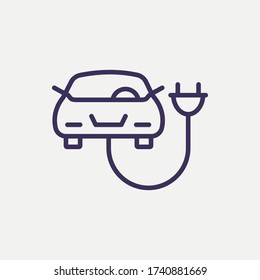 Outline electric car icon.electric car vector illustration. Symbol for web and mobile