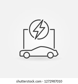 Outline electric car vector concept icon or symbol