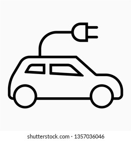 Outline electric car vector icon