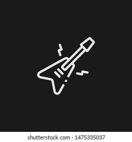 Outline electric guitar vector icon. Electric guitar illustration for web, mobile apps, design. Electric guitar vector symbol.
