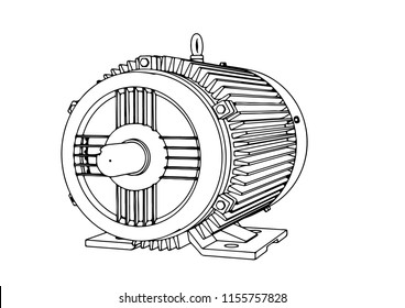 outline electric motor vector 