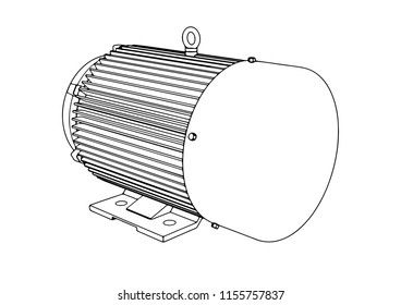 outline electric motor vector 