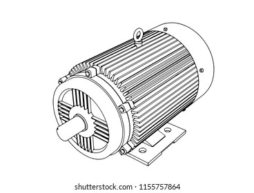 outline electric motor vector 