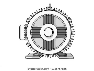 outline electric motor vector 