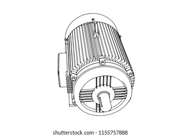 outline electric motor vector 
