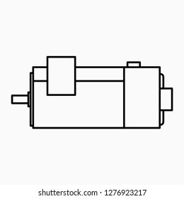 Outline electric motor vector icon