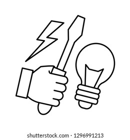 outline electric profession icon vector, modern design, simple style 
