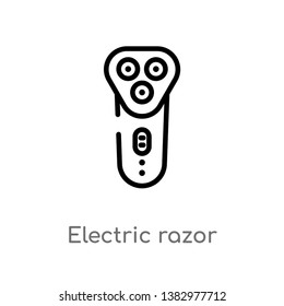 outline electric razor vector icon. isolated black simple line element illustration from hygiene concept. editable vector stroke electric razor icon on white background