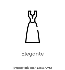 outline elegante vector icon. isolated black simple line element illustration from fashion concept. editable vector stroke elegante icon on white background