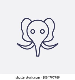 Outline elephant icon illustration, vector animal sign symbol