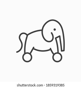 Icono de juguete de elefante de contorno. Ilustración vectorial de juguete elefante. Símbolo de web y móvil