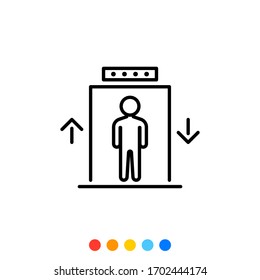 Outline elevator icon,Vector and Illustration.