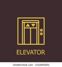Outline elevator vector icon. Elevator illustration for web, mobile apps, design. Elevator vector symbol.