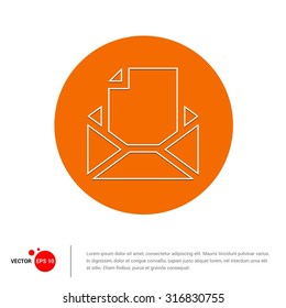 Outline Email document Icon, Vector Illustration, Flat pictogram icon
