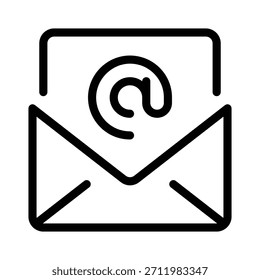 Icono de contorno de sobre de correo electrónico para correo, mensaje y contacto en línea.
