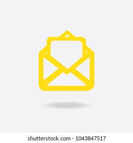 Outline email icon isolated on grey background. Open envelope pictogram. Line mail symbol for website design, mobile application, ui. Editable stroke. Vector illustration. Eps10