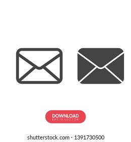 Outline email icon isolated on grey background. Open envelope pictogram. Line mail symbol for website design, mobile application, ui. Editable stroke. Vector illustration. Eps10 - Vector