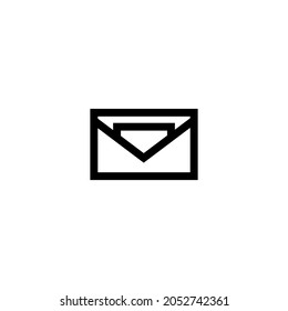 Outline email icon isolated on black background. Open envelope pictogram. Line mail symbol for website design, mobile application, ui. Editable stroke. Vector illustration. Eps10