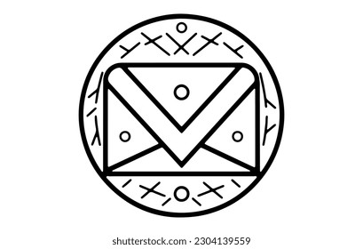 Outline email icon isolated on grey background.Email icon flat design, Mail Icon, Envelope Icon Vector,