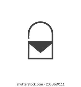 Umfassendes E-Mail-Symbol. Öffnen Sie das Briefumschlag-Piktogramm. Sicherheitssymbol, mobile App. Bearbeitbare Striche. Vektorgrafik.