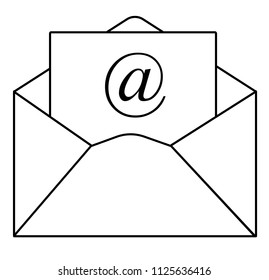 Outline email icon in trendy flat style on white background. Outline email symbol for your web site design, logo, app, UI. email vector sign.