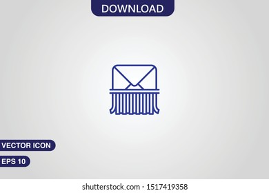 Outline email icon vector illustration isolated on grey background. Open envelope pictogram. Line mail symbol for website design, mobile application.
