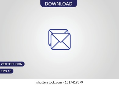 Outline email icon vector illustration isolated on grey background. Open envelope pictogram. Line mail symbol for website design, mobile application.