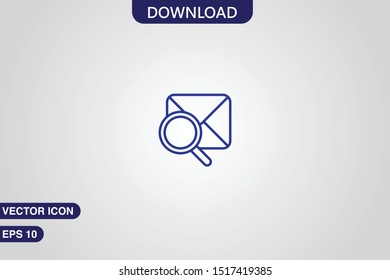 Outline email icon vector illustration isolated on grey background. Open envelope pictogram. Line mail symbol for website design, mobile application.
