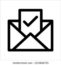 Outline of email icons on a white background. Open the pictogram envelope. Line letter symbol for website design, mobile app, ui. Vector illustration. eps10