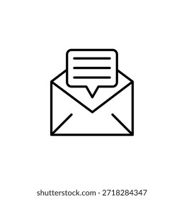 Icono de sobre de notificación de mensaje de correo electrónico de esquema
