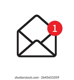 Modelo de aviso de email de estrutura de tópicos. estilo simples plano tendência moderno edm e-mail logotipo design gráfico isolado. conceito de você tem email e caixa de entrada completa ou caixa de correio bolha símbolo