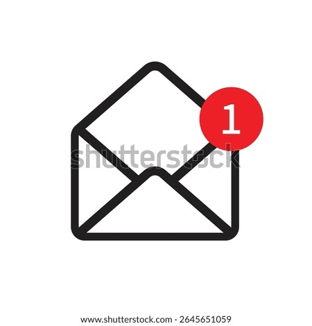 Outline email notice template. flat simple style trend modern edm e-mail logotype graphic design isolated. concept of you've got mail and full inbox or mailbox buble symbol