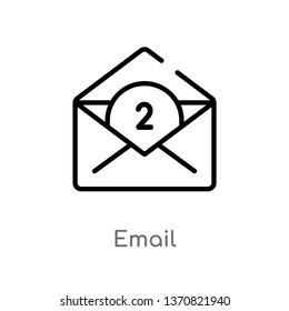 outline email vector icon. isolated black simple line element illustration from blogger and influencer concept. editable vector stroke email icon on white background