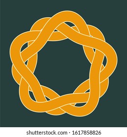 Outline emblem. Retro ornamental design. Spiral pattern