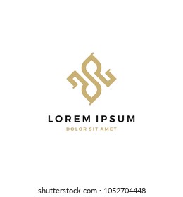 Outline emblem template Logo design