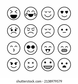 Outline Emoji Set Vector Icon Stock Vector (Royalty Free) 2138979579 ...