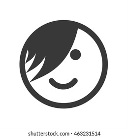 Outline Emoticon, Emoji Isolated On White Background, Smiley Face, Emo Person, Vector Illustration