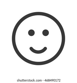 Outline emoticon, emoji isolated on white background, smiley face, vector illustration