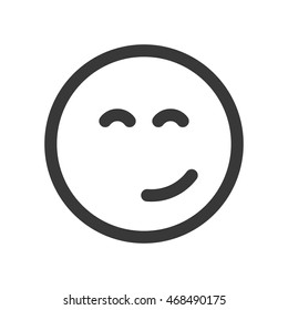 Outline emoticon, emoji isolated on white background, smiley face, vector illustration