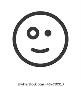 Outline emoticon, emoji isolated on white background, smiley face, vector illustration