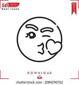 Outline emoticon Icon. emoticon icon vector isolated on white background. Graphic design, material-design, Best sellers icons, mobile application, UI UX design, EPS 10 format vector